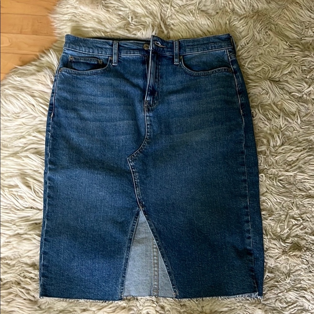 NWOT Calvin Klein  Denim Pencil Skirt with Front Slit